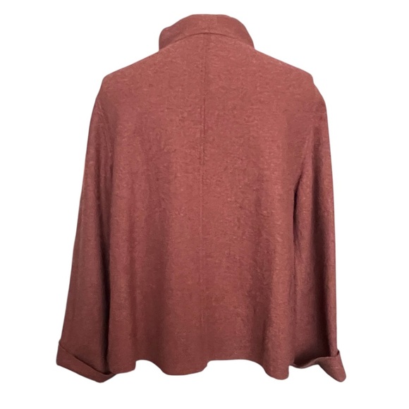 J.Jill Brown 100% Wool Jacket Blazer SZ M Classic Minimalist Casual Office Chic - Picture 2 of 12